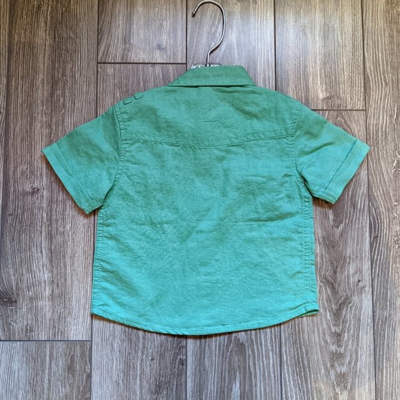 [KIDS 2/$30] NWT Baby Boy (6-9M) - NEXT Linen blend Button-down - Picture 3 of 4